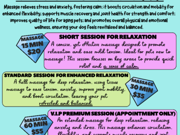 Information About Our PetMassage Services at Diamond Collar Pet Spa