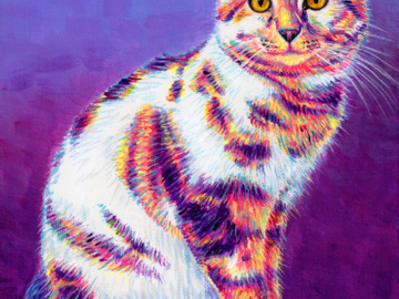 Colorful painting of a cat