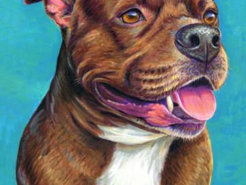 Painting of a Staffordshire Bull Terrier dog