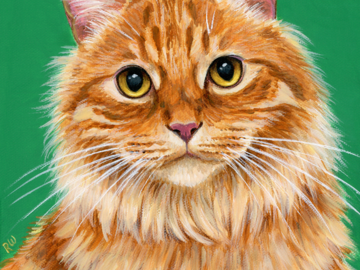 Painting of an Orange Tabby cat