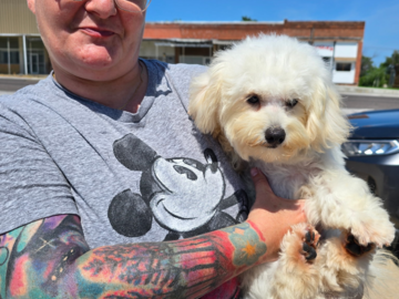 Melissa with a puppy