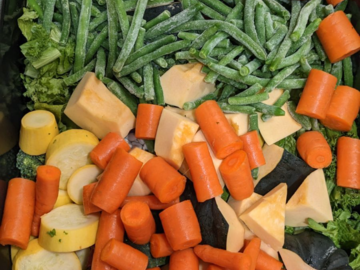Fresh food prepped in Roaster