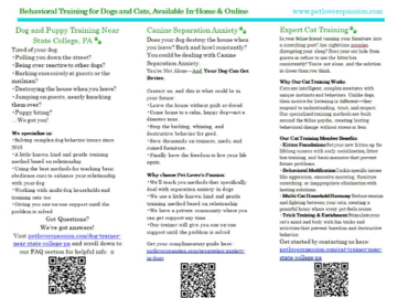 Pet Lover's Passion inside of brochure ©2011-2026