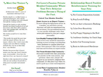 Pet Lover's Passion front of brochure ©2011-2026