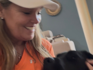 Tamara and Aspen (service dog in training)