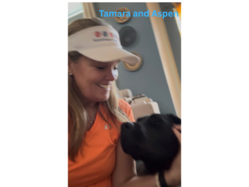 Tamara and Aspen (service dog in training)