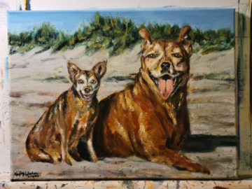 Jackson the Tripod and Nala, in Oil