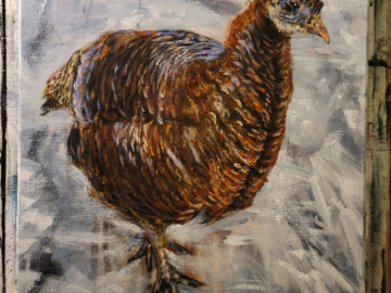 Astoria the Turkey, in Acrylic and Oil