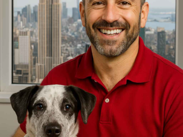 Pepe Hernandez and his dog PJ