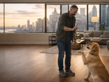 Pepe conducting in-home reactivity training in Manhattan