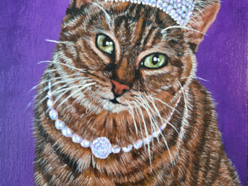Cat portrait on 8" x 6" canvas