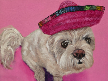 Dog portrait on 8" x 10" canvas