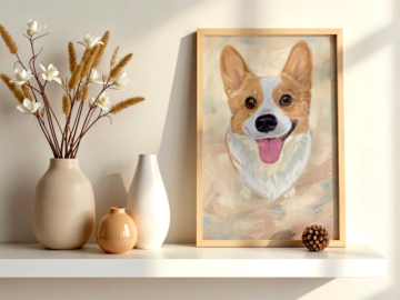 bright happy corgi portrait