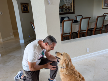 Me training a dog