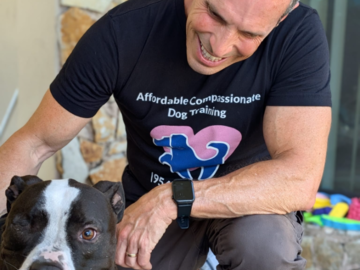 Me with rescue dog from POPO Pitbull rescue
