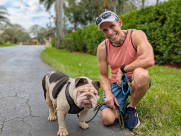 Me training a shelter Bulldog