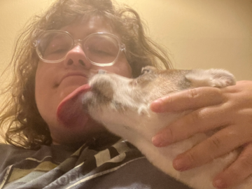 George giving a kiss