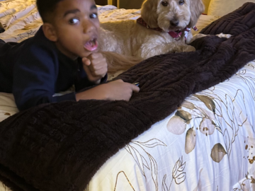 child with strong bond with his dog