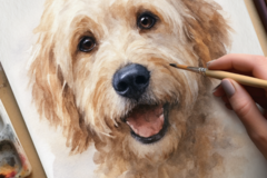 Request Quote: 100% Handmade Watercolor Pet Portrait from Photo - Nationwide