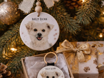 custom pet portrait keychain 
