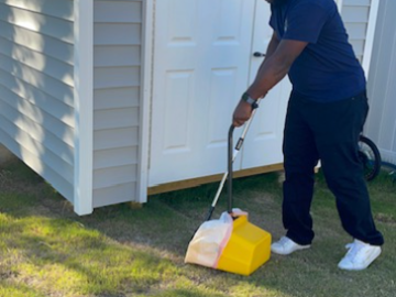 Scooping my clients yard!