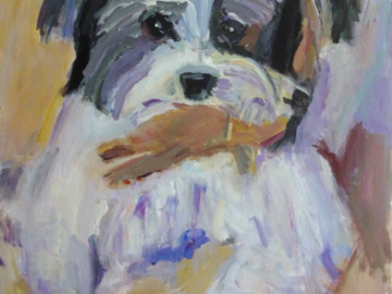 Pet Portrait Commission Dog 20x16"