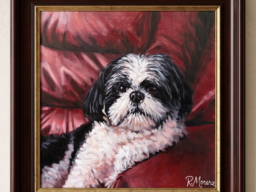 Custom Acrylic Shih Tzu Portrait on Stretched Canvas