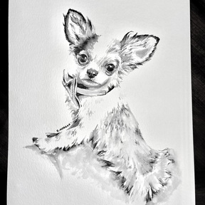 Pet Portrait Art - Ink and Water - Versailles, KY