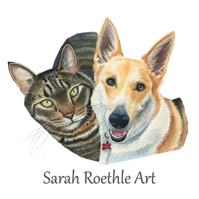 Custom Watercolor Pet Portrait Art - Vista, CA