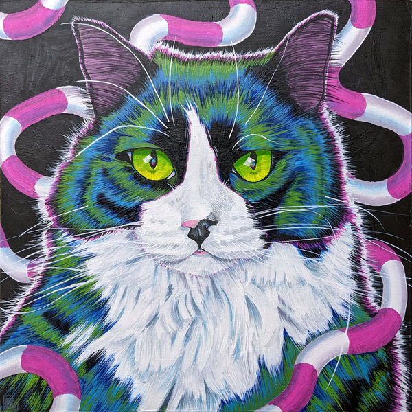 Painted Pet Portrait in a Pop Art Style by Dawn Pedersen - West Sacramento, CA